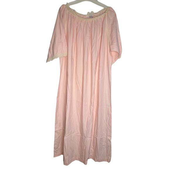 Vintage Colony Club Pink with Lace Nightgown 1 X - Picture 1 of 5